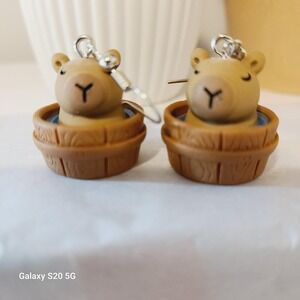 Capybara Animal Theme Dangle Drop Earrings Women's NEW 2 inches Gifts Casual